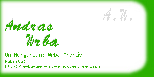 andras wrba business card